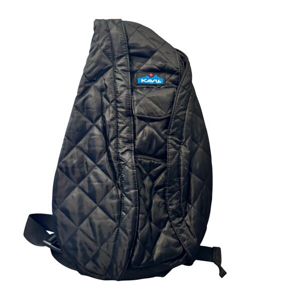 Kavu Bag Rope Sling Black Quilted Gorpcore Hiking Boho Travel Pockets Athleisure - Picture 13 of 13